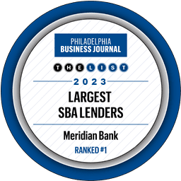 Philadelphia Business Journal - 2023 Largest SBA Lenders - Meridian Bank Ranked #1